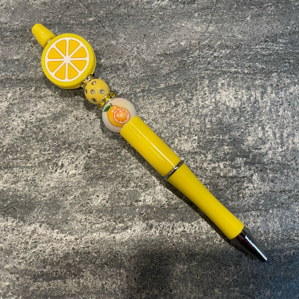 Handmade Beadable Lemon Pen